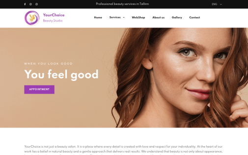 Website development for beauty salon